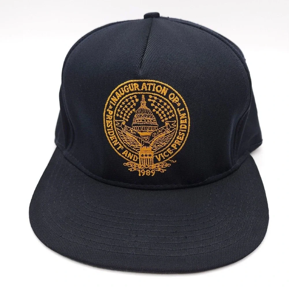 Vintage 1989 President Inauguration George H W Bush Dan Quayle Snapback Hat‎ Cap